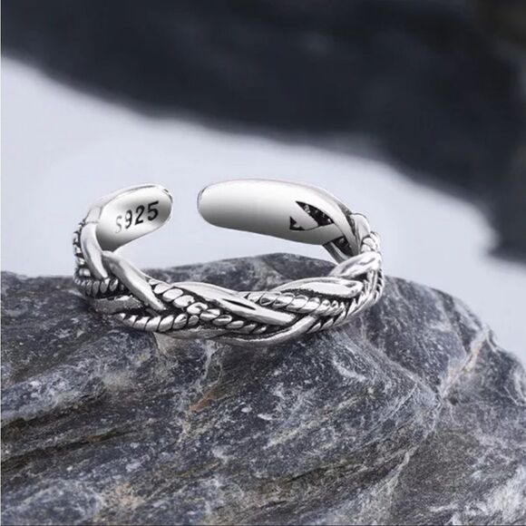 NEW 925 Sterling Silver Heart Ring Adjustable - Picture 5 of 7